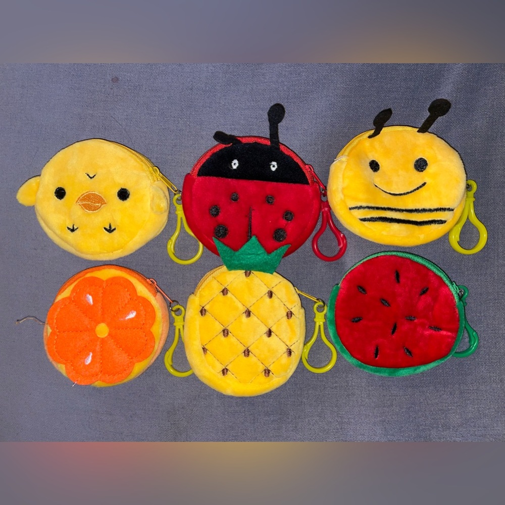 6 COIN POUCHES WITH CLIPS